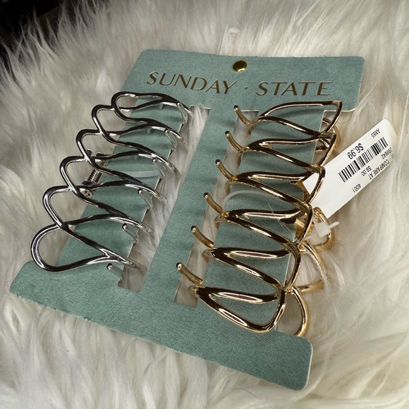 Silver and Gold Claw Clips Set - Picture 2 of 4